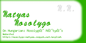 matyas mosolygo business card